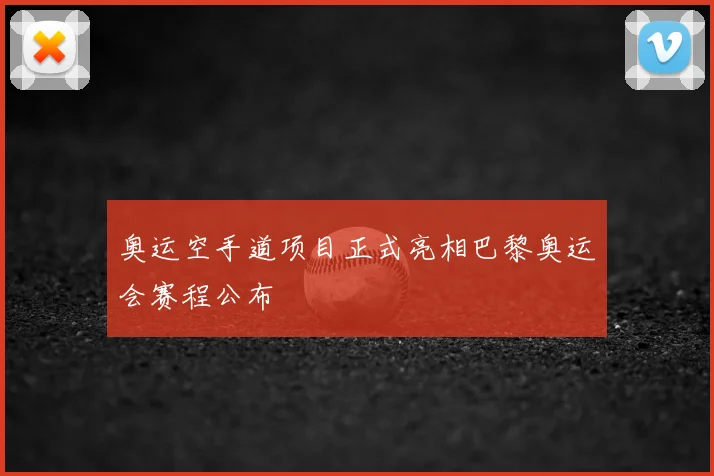 奥运空手道项目正式亮相巴黎奥运会赛程公布