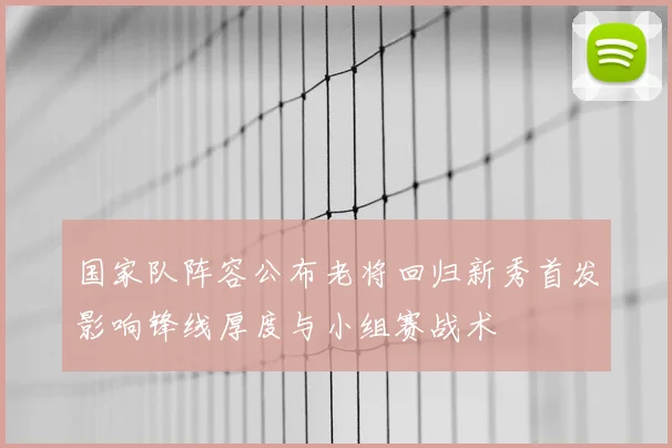 国家队阵容公布老将回归新秀首发影响锋线厚度与小组赛战术